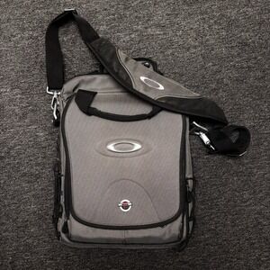 Vintage Y2K Oakley Tactical Field Gear Vertical Messenger Laptop Bag Strap Gray